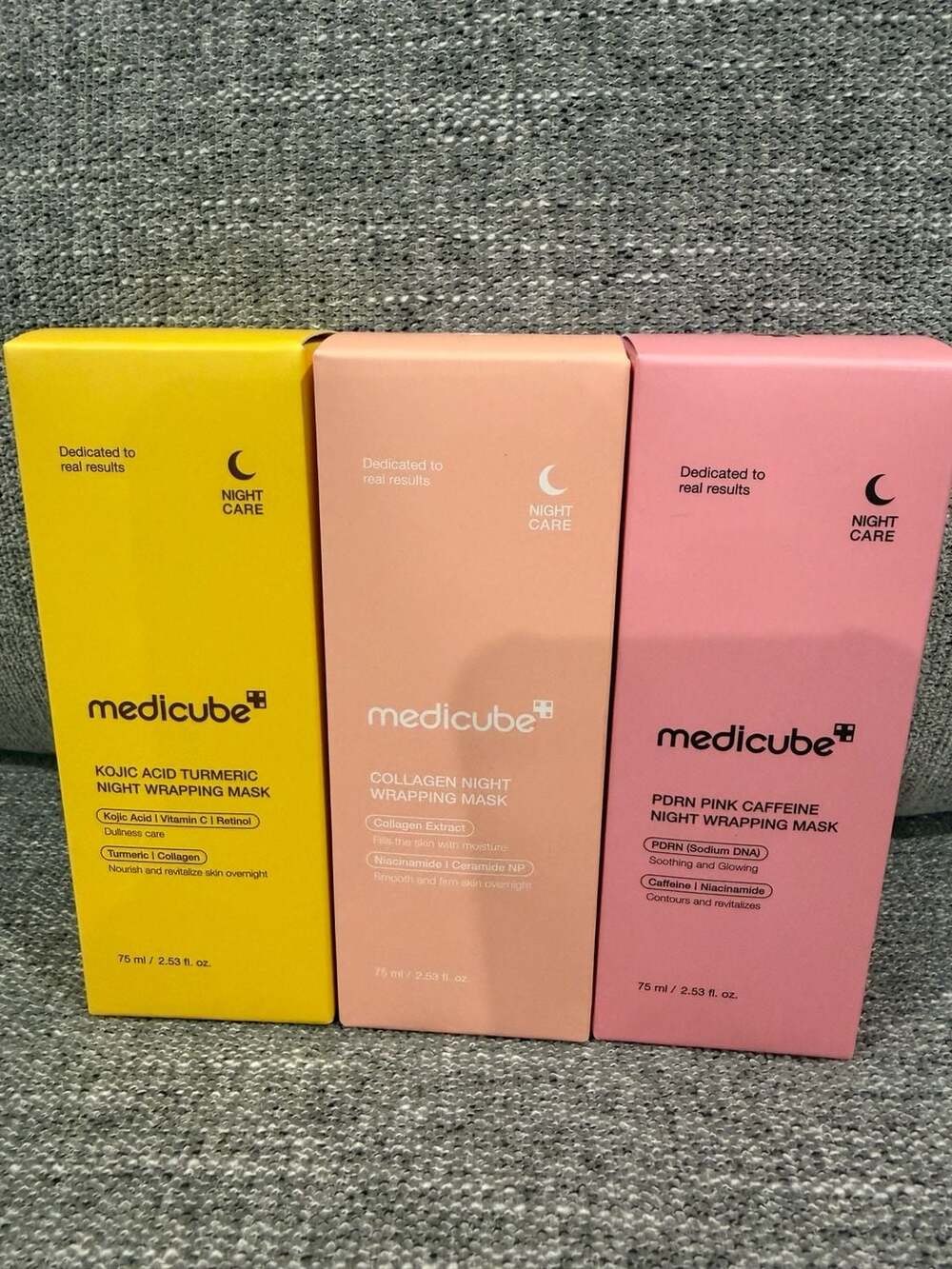 Medicube Night Wrapping Cream Mask bundle of 3 wi/jelly brush ,75ml ea. SEALED